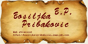 Bosiljka Pribaković vizit kartica